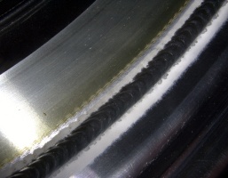 Closeup of weld bead